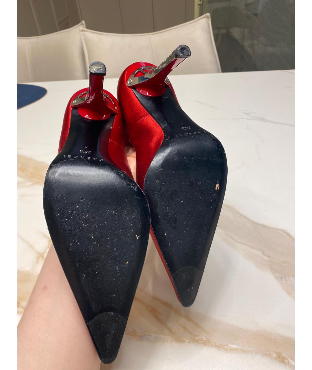 CASADEI Красные текстильные туфли, фото 5