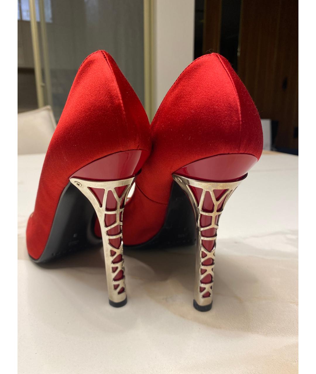CASADEI Красные текстильные туфли, фото 4