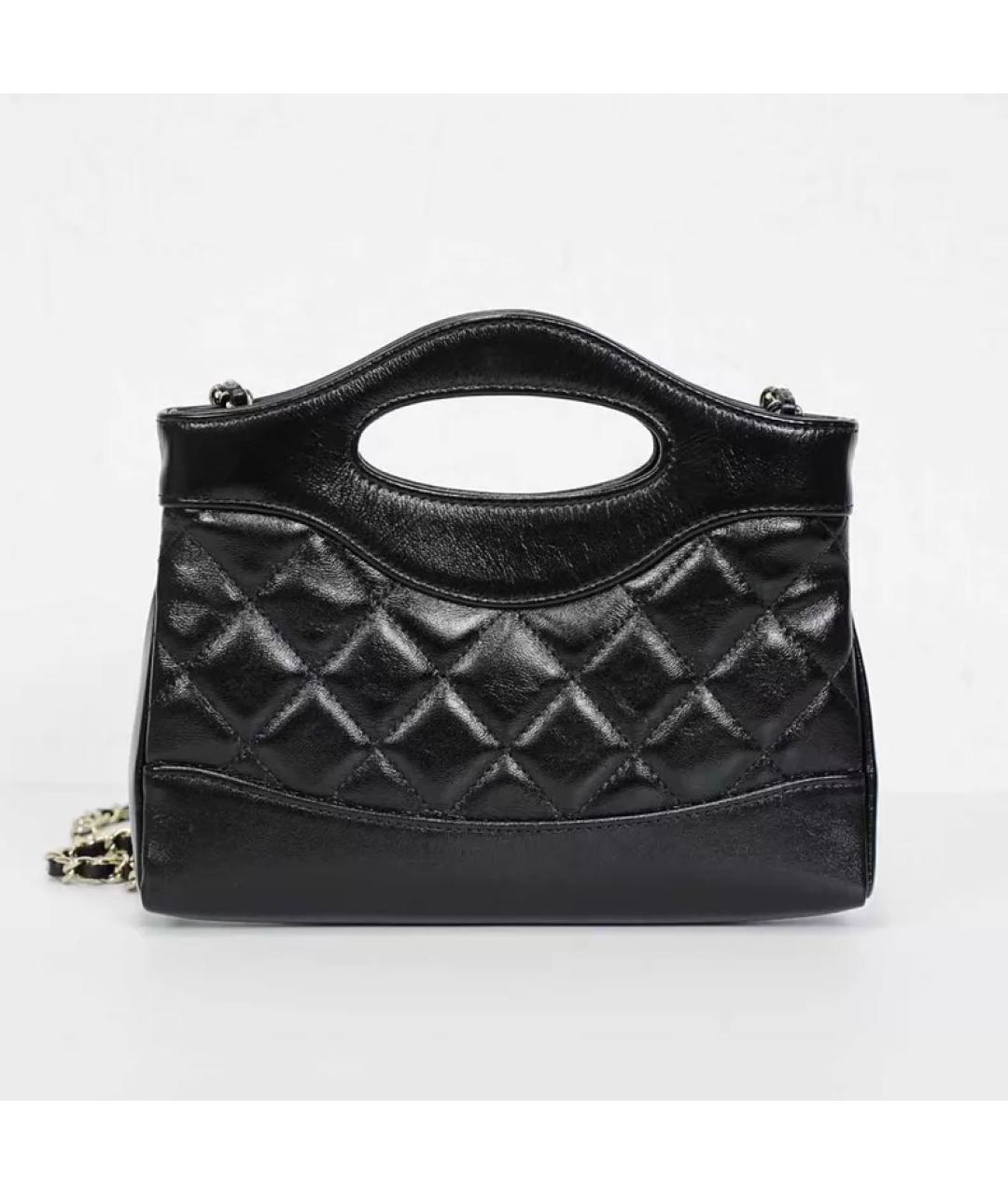 CHANEL Черная кожаная сумка с короткими ручками, фото 7