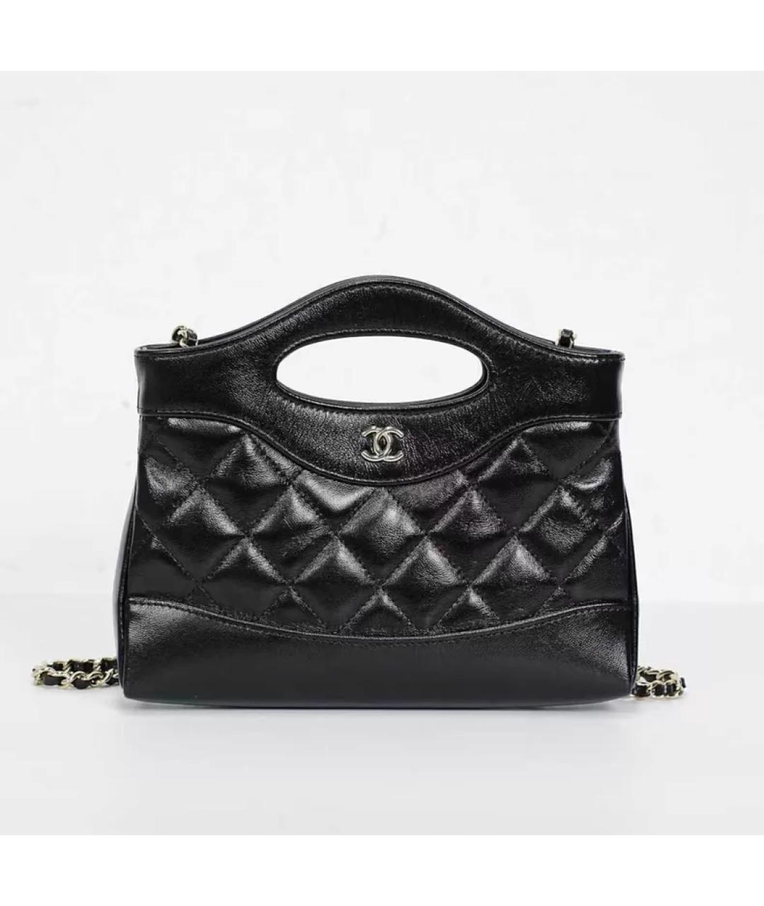 CHANEL Черная кожаная сумка с короткими ручками, фото 10