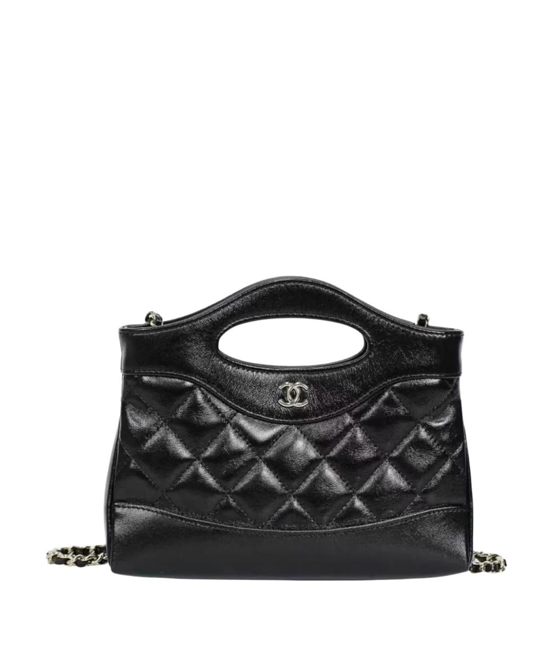 CHANEL Черная кожаная сумка с короткими ручками, фото 1