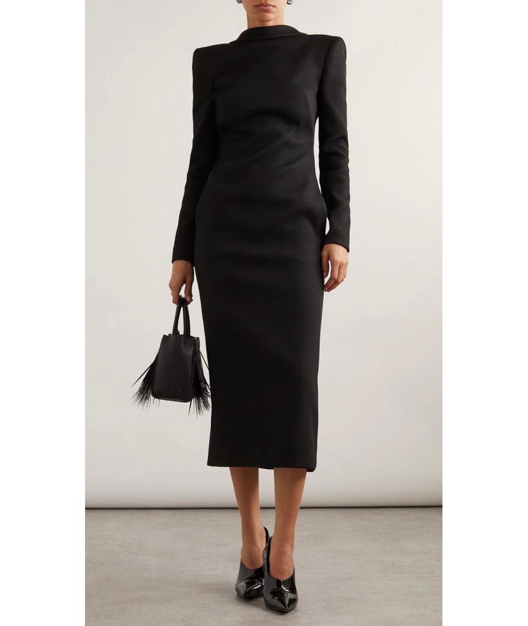 VALENTINO Черное полиэстеровое коктейльное платье, фото 2