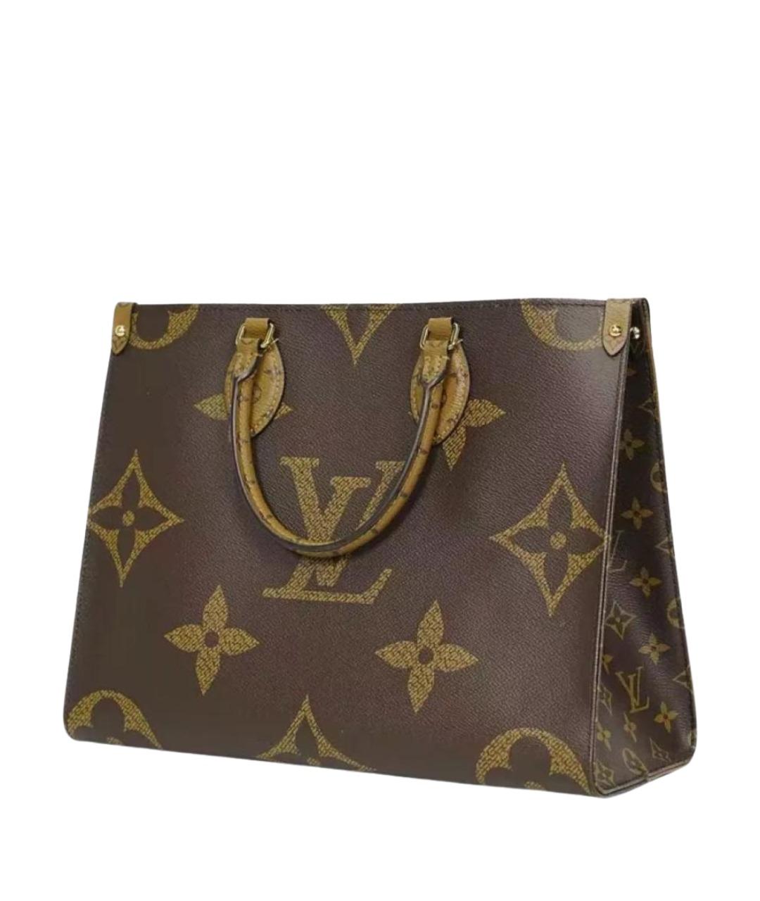 LOUIS VUITTON Коричневая кожаная сумка с короткими ручками, фото 1