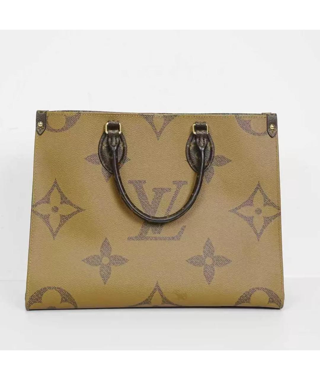 LOUIS VUITTON Коричневая кожаная сумка с короткими ручками, фото 4