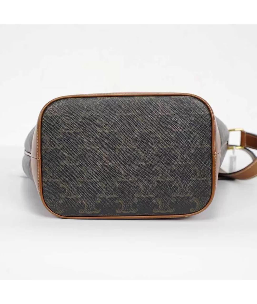 CELINE Коричневая кожаная сумка через плечо, фото 6