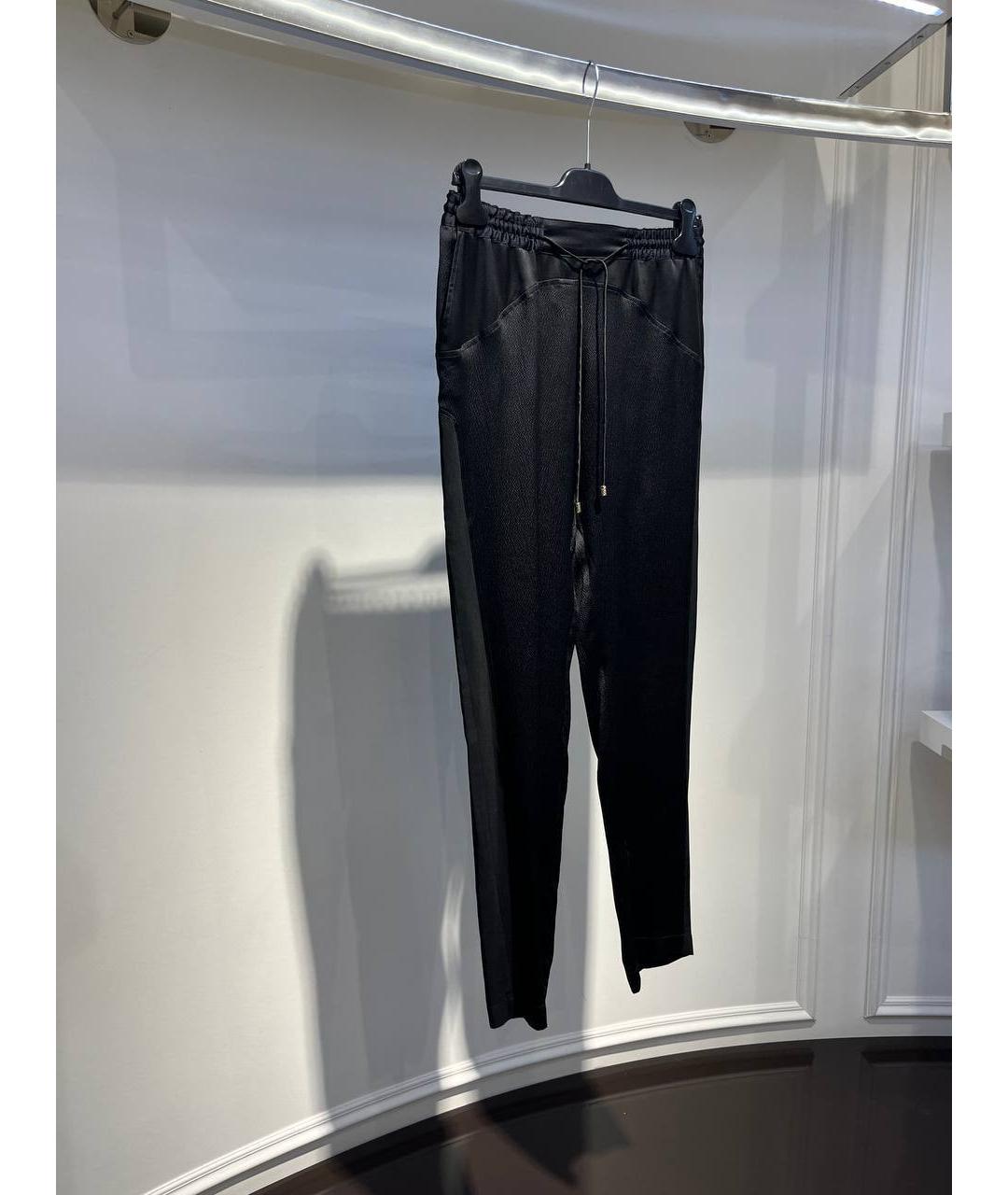 ROBERTO CAVALLI Черные шелковые брюки узкие, фото 2