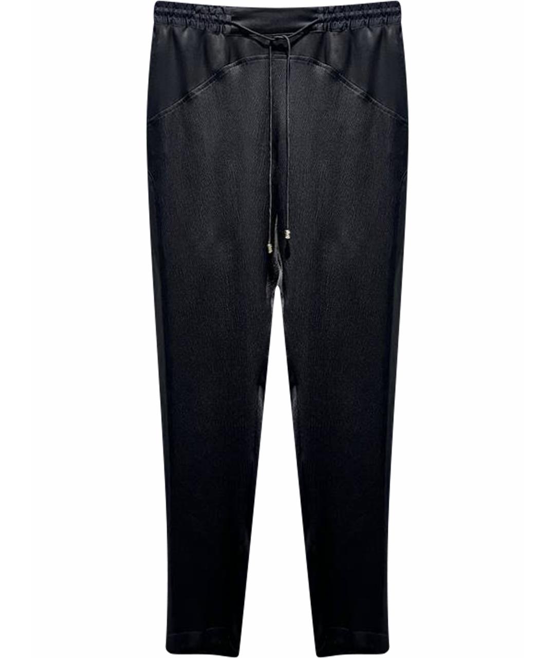 ROBERTO CAVALLI Черные шелковые брюки узкие, фото 1