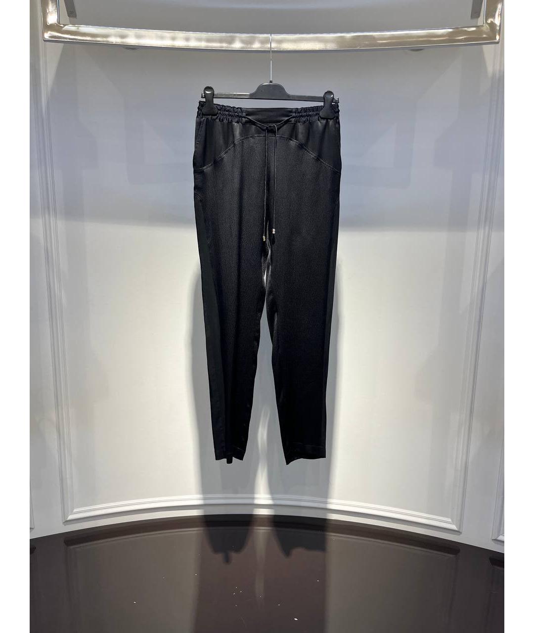 ROBERTO CAVALLI Черные шелковые брюки узкие, фото 4