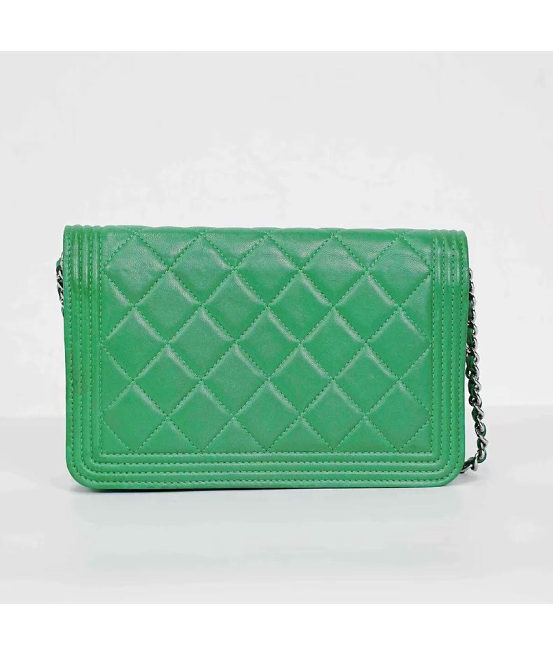 CHANEL Зеленая кожаная сумка через плечо, фото 3