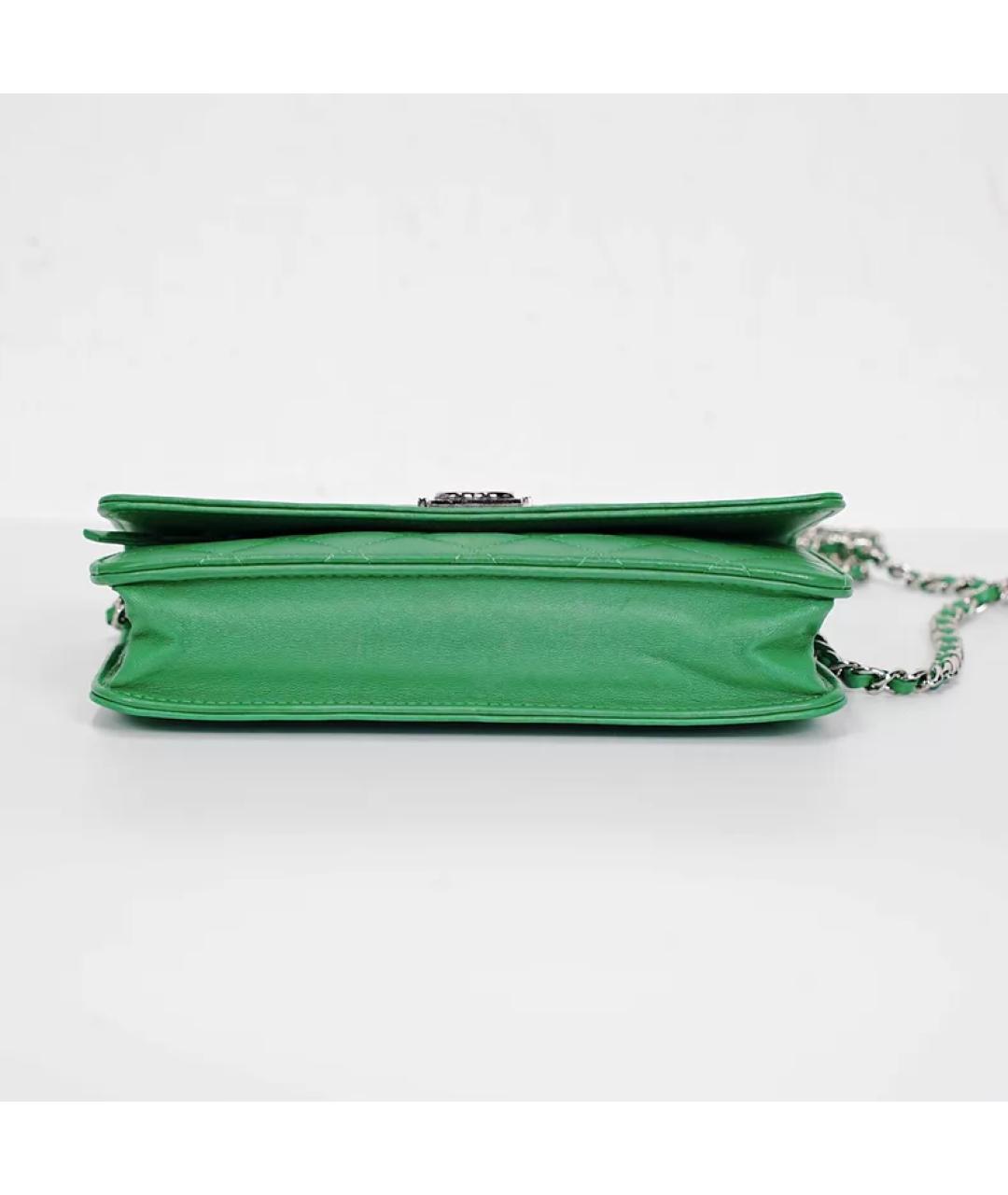 CHANEL Зеленая кожаная сумка через плечо, фото 2