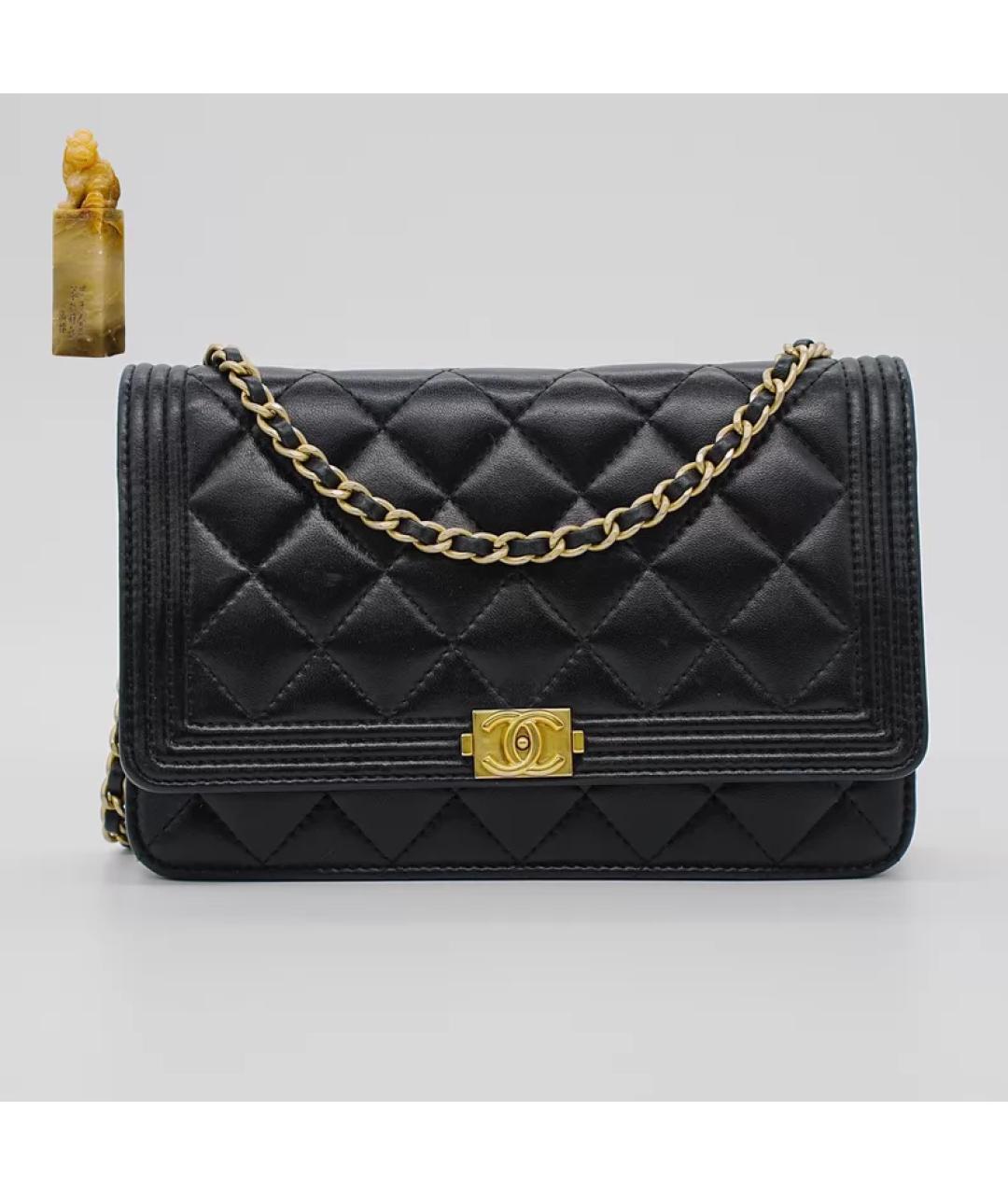 CHANEL Черная кожаная сумка с короткими ручками, фото 9