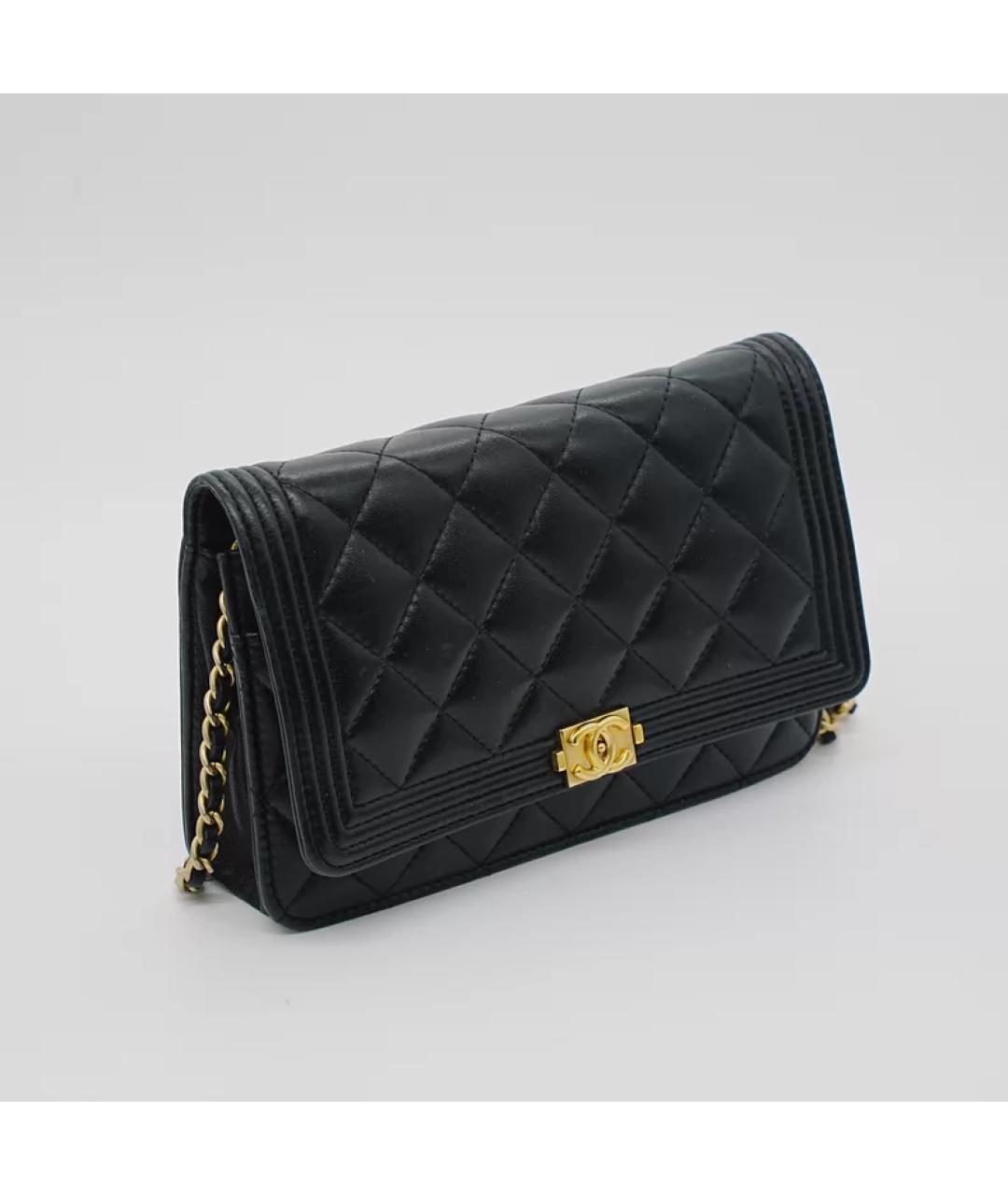 CHANEL Черная кожаная сумка с короткими ручками, фото 10