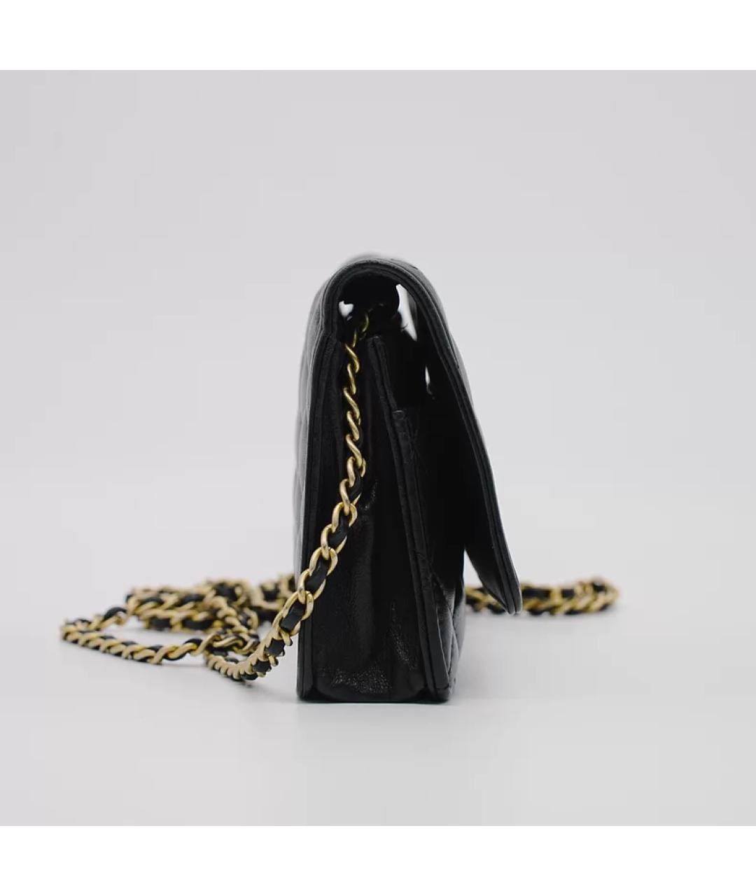 CHANEL Черная кожаная сумка с короткими ручками, фото 7