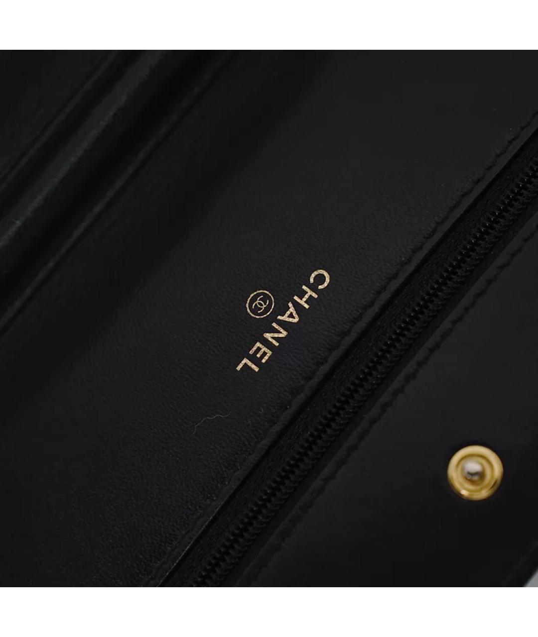 CHANEL Черная кожаная сумка с короткими ручками, фото 8