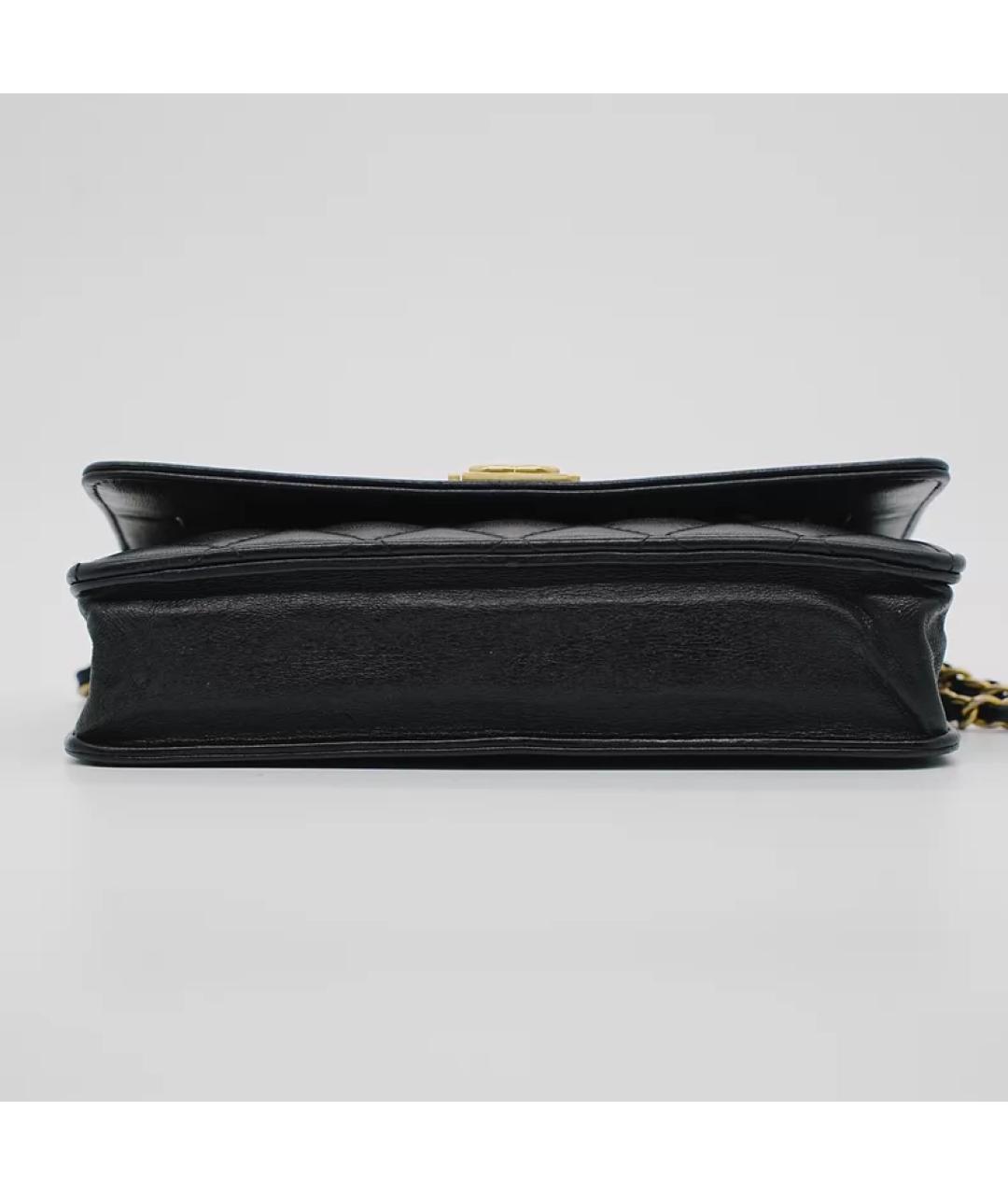CHANEL Черная кожаная сумка с короткими ручками, фото 4
