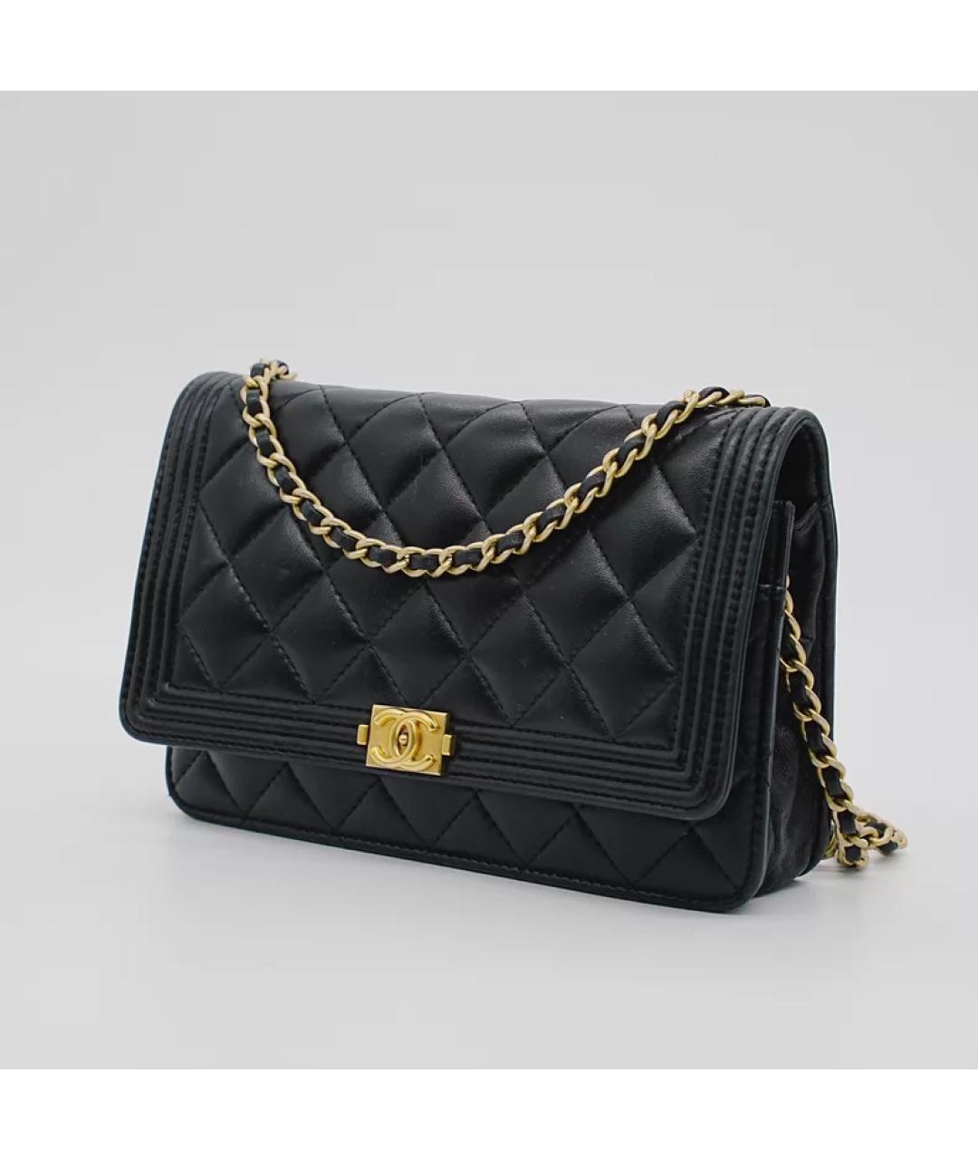 CHANEL Черная кожаная сумка с короткими ручками, фото 2