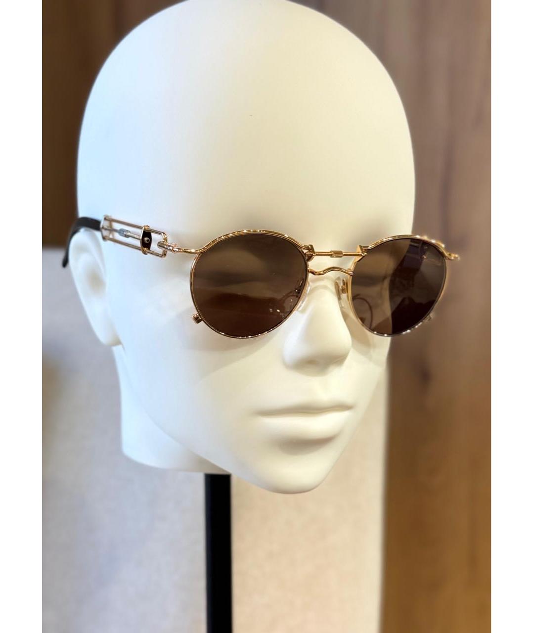 JEAN PAUL GAULTIER Коричневые пластиковые солнцезащитные очки, фото 3