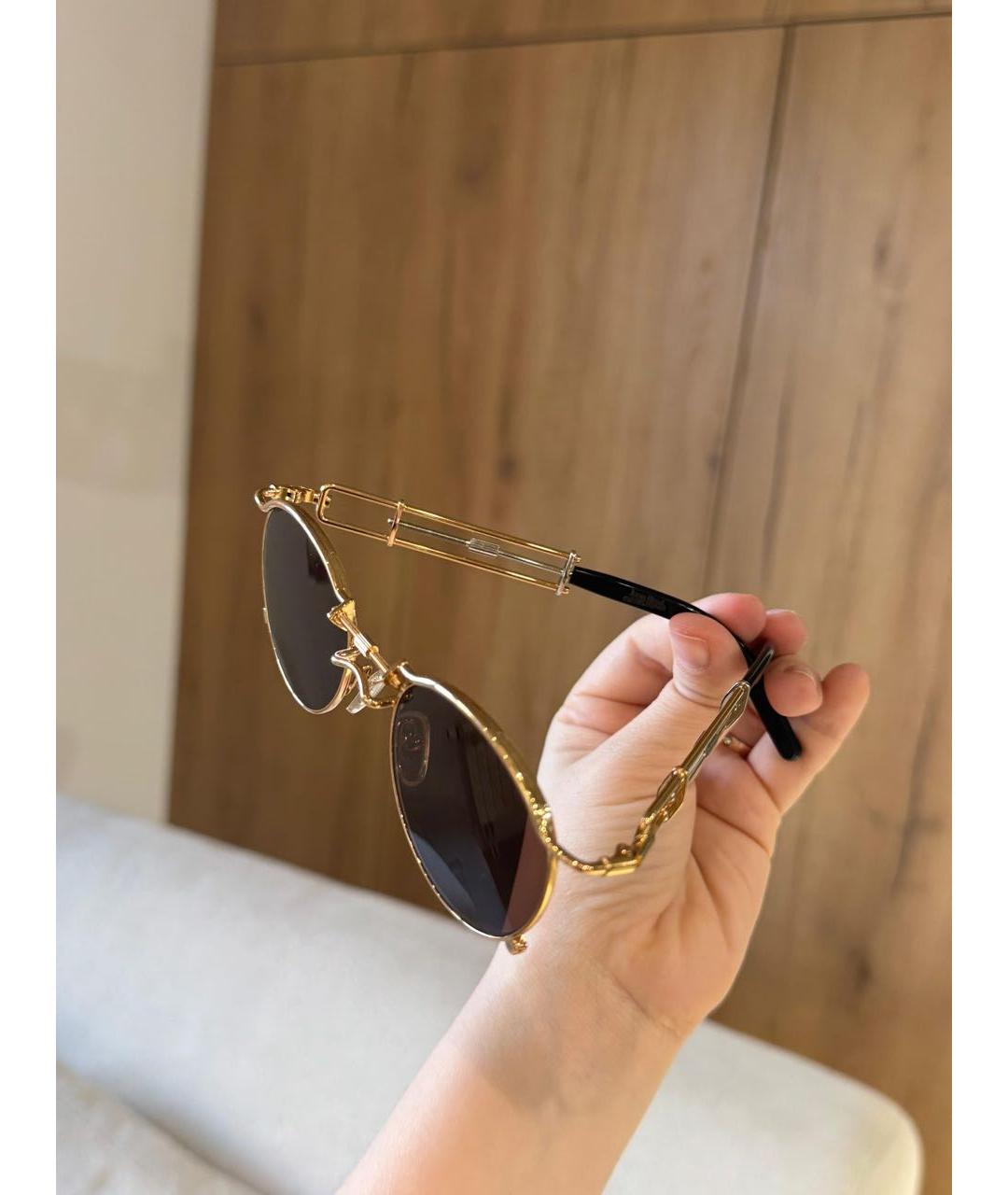 JEAN PAUL GAULTIER Коричневые пластиковые солнцезащитные очки, фото 3