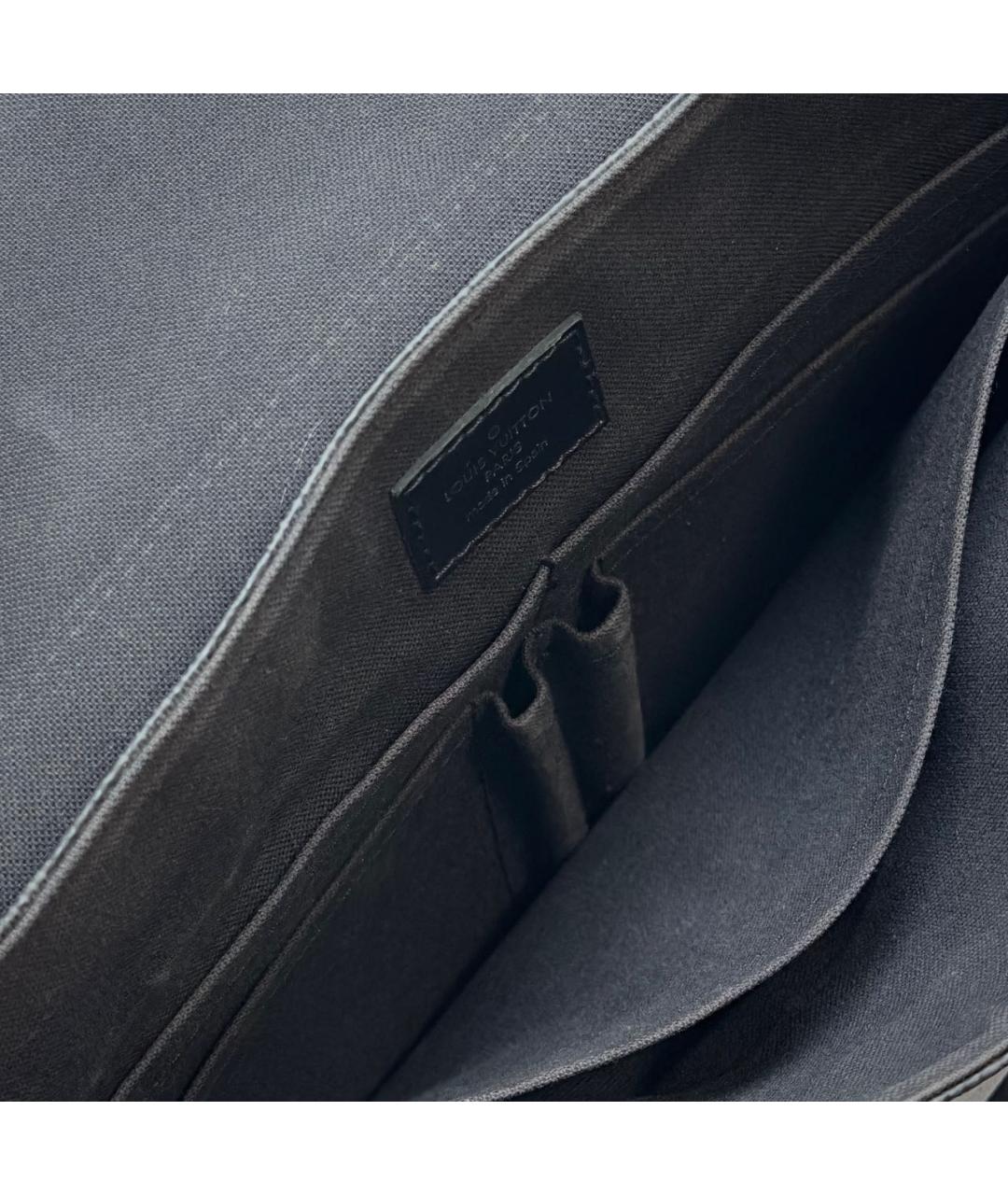 LOUIS VUITTON Черная кожаная сумка на плечо, фото 8