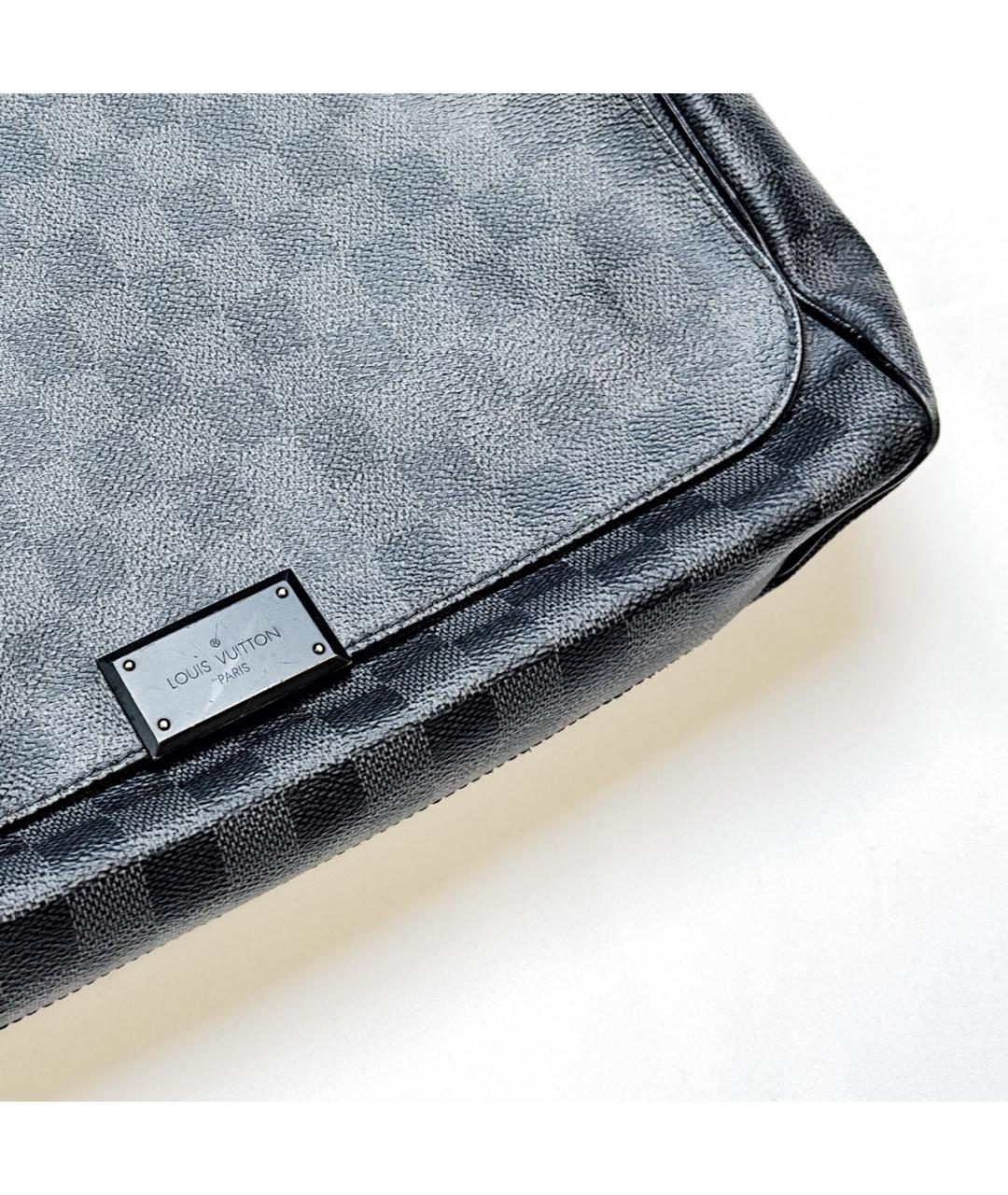 LOUIS VUITTON Черная кожаная сумка на плечо, фото 4