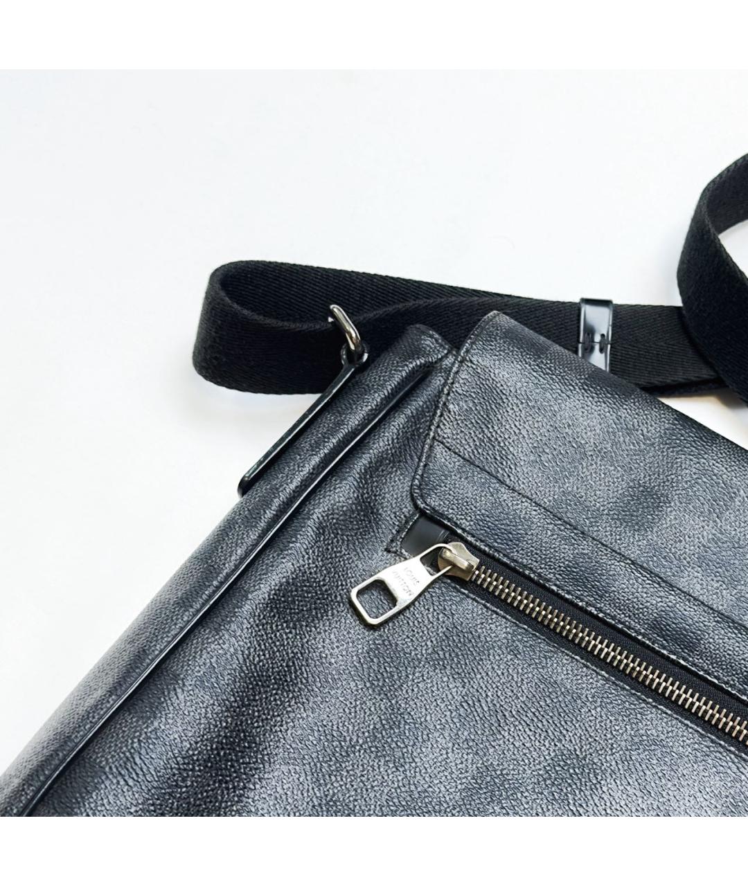 LOUIS VUITTON Черная кожаная сумка на плечо, фото 5