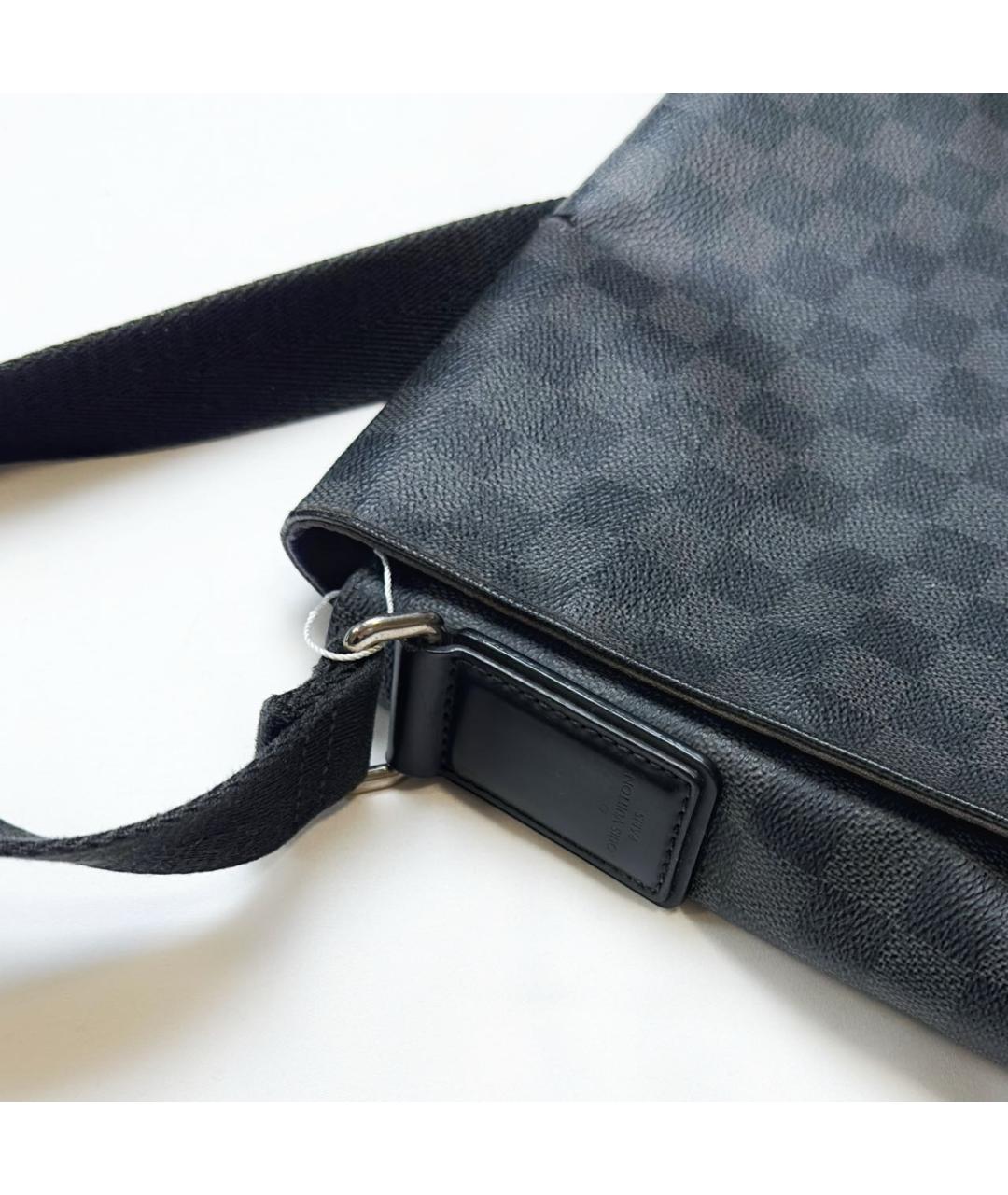 LOUIS VUITTON Черная кожаная сумка на плечо, фото 7