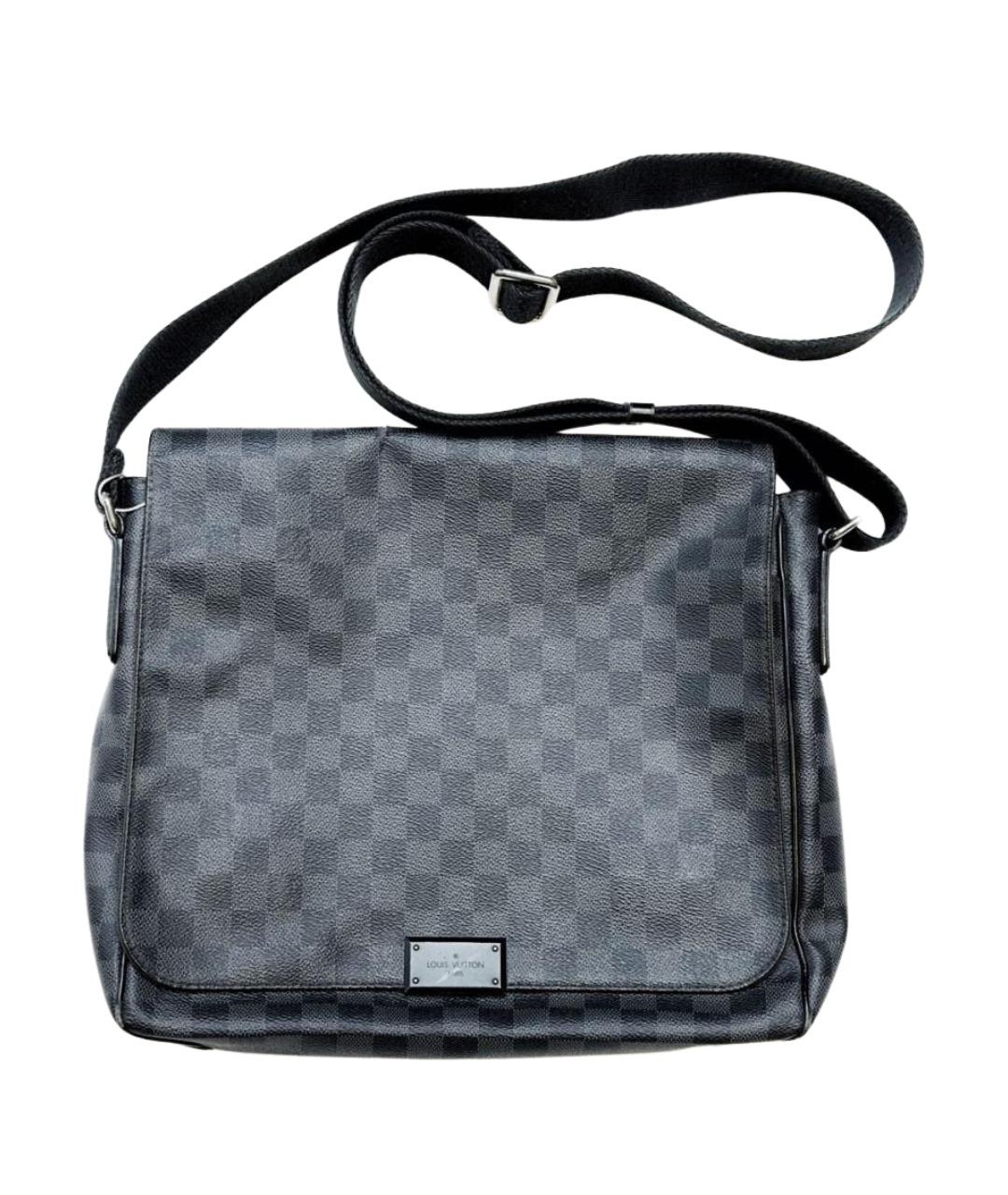 LOUIS VUITTON Черная кожаная сумка на плечо, фото 1