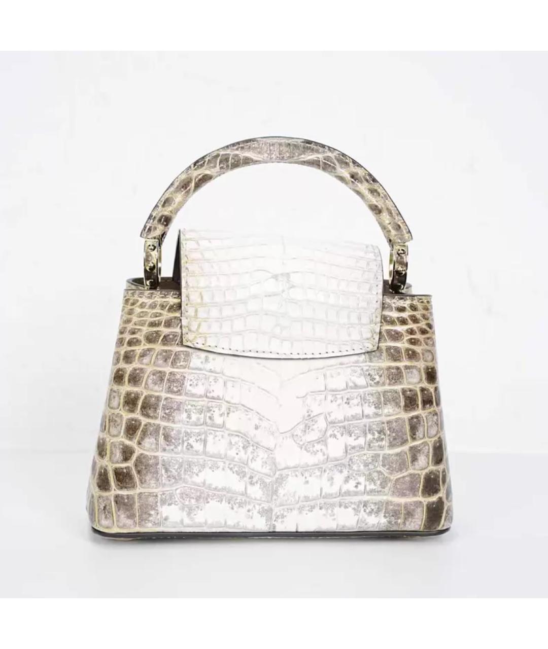 LOUIS VUITTON Бежевая сумка с короткими ручками из экзотической кожи, фото 4