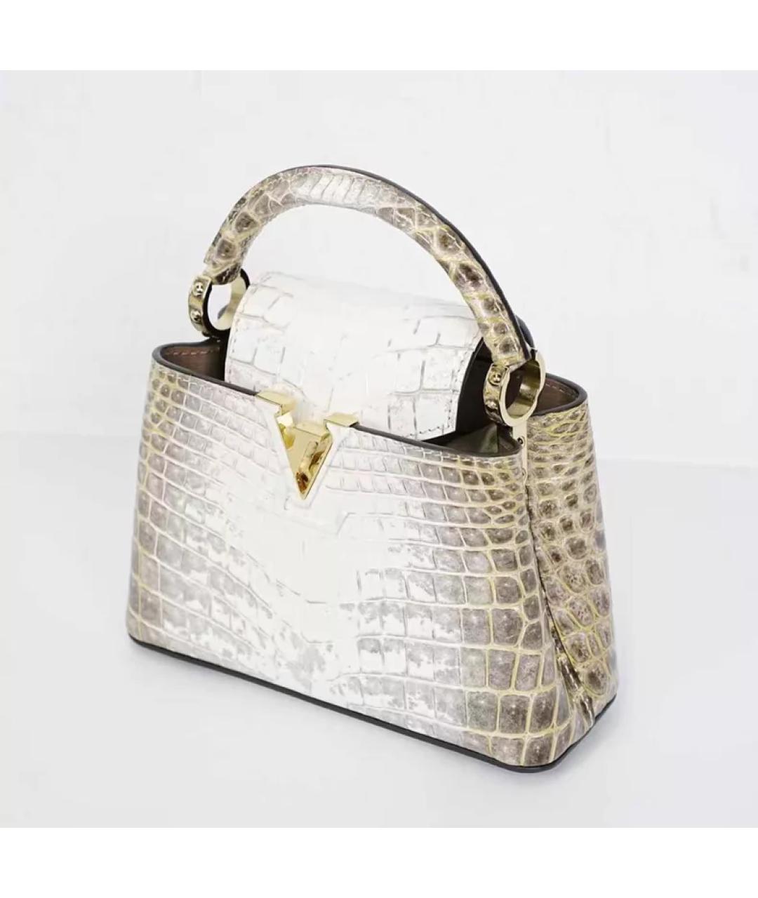 LOUIS VUITTON Бежевая сумка с короткими ручками из экзотической кожи, фото 7