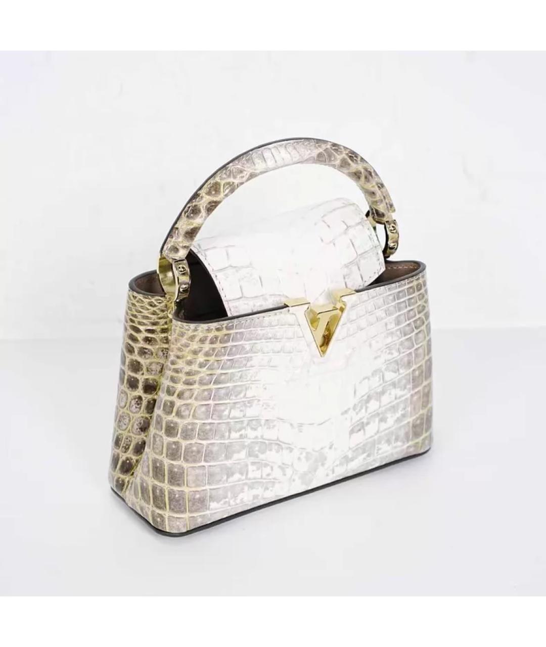 LOUIS VUITTON Бежевая сумка с короткими ручками из экзотической кожи, фото 3