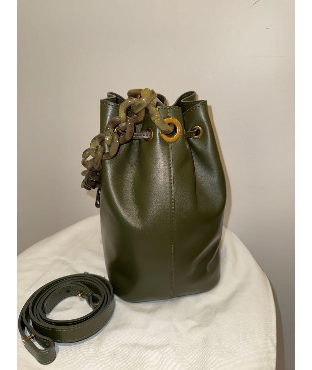 PHILOSOPHY DI LORENZO SERAFINI Хаки кожаная сумка тоут, фото 2