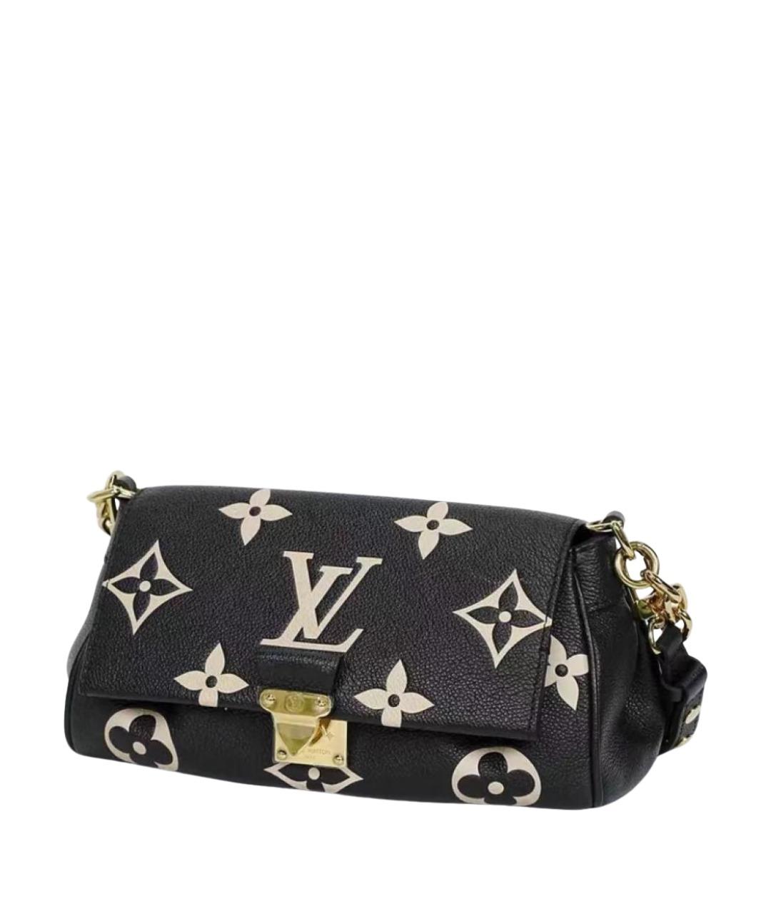 LOUIS VUITTON Черная кожаная сумка с короткими ручками, фото 1