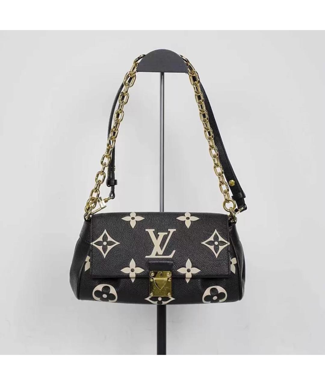 LOUIS VUITTON Черная кожаная сумка с короткими ручками, фото 3