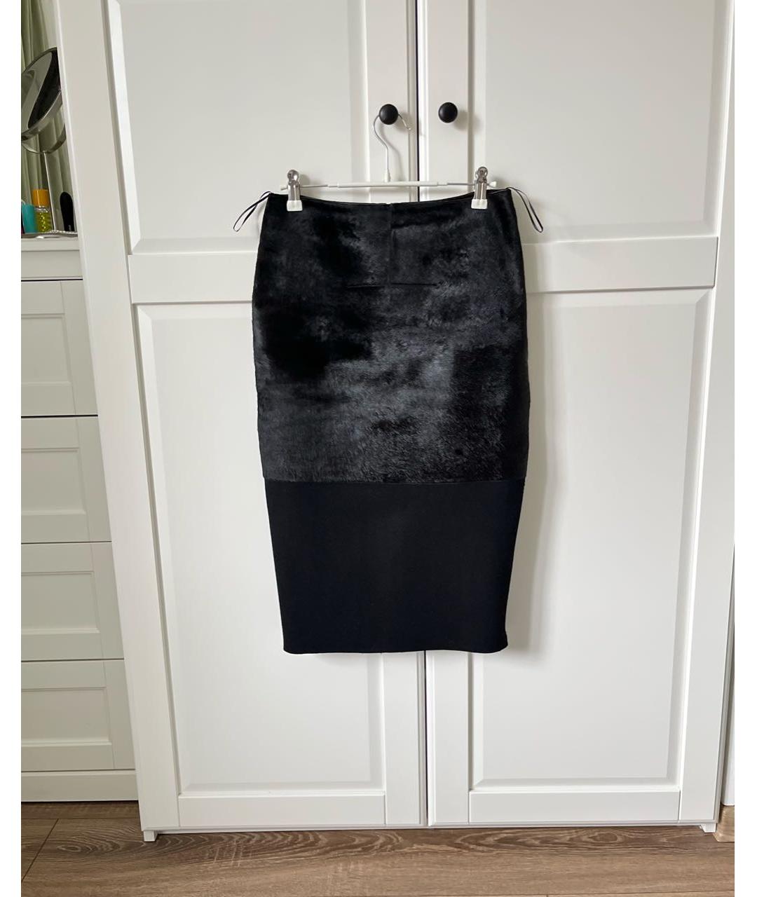 VICTORIA BECKHAM Черная шерстяная юбка миди, фото 7