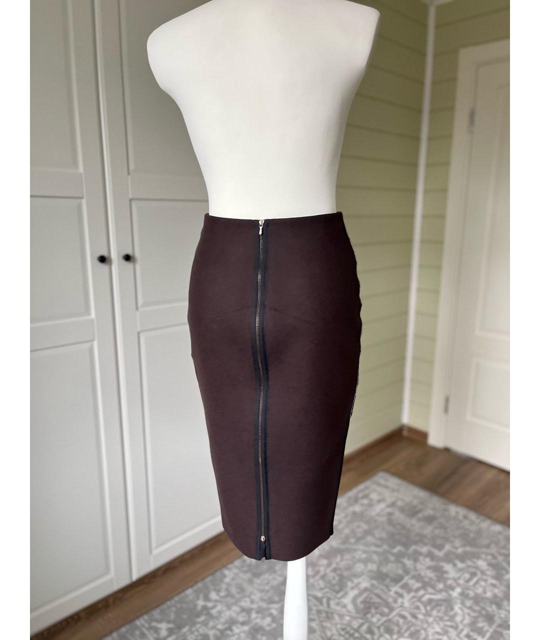 VICTORIA BECKHAM Черная шерстяная юбка миди, фото 2