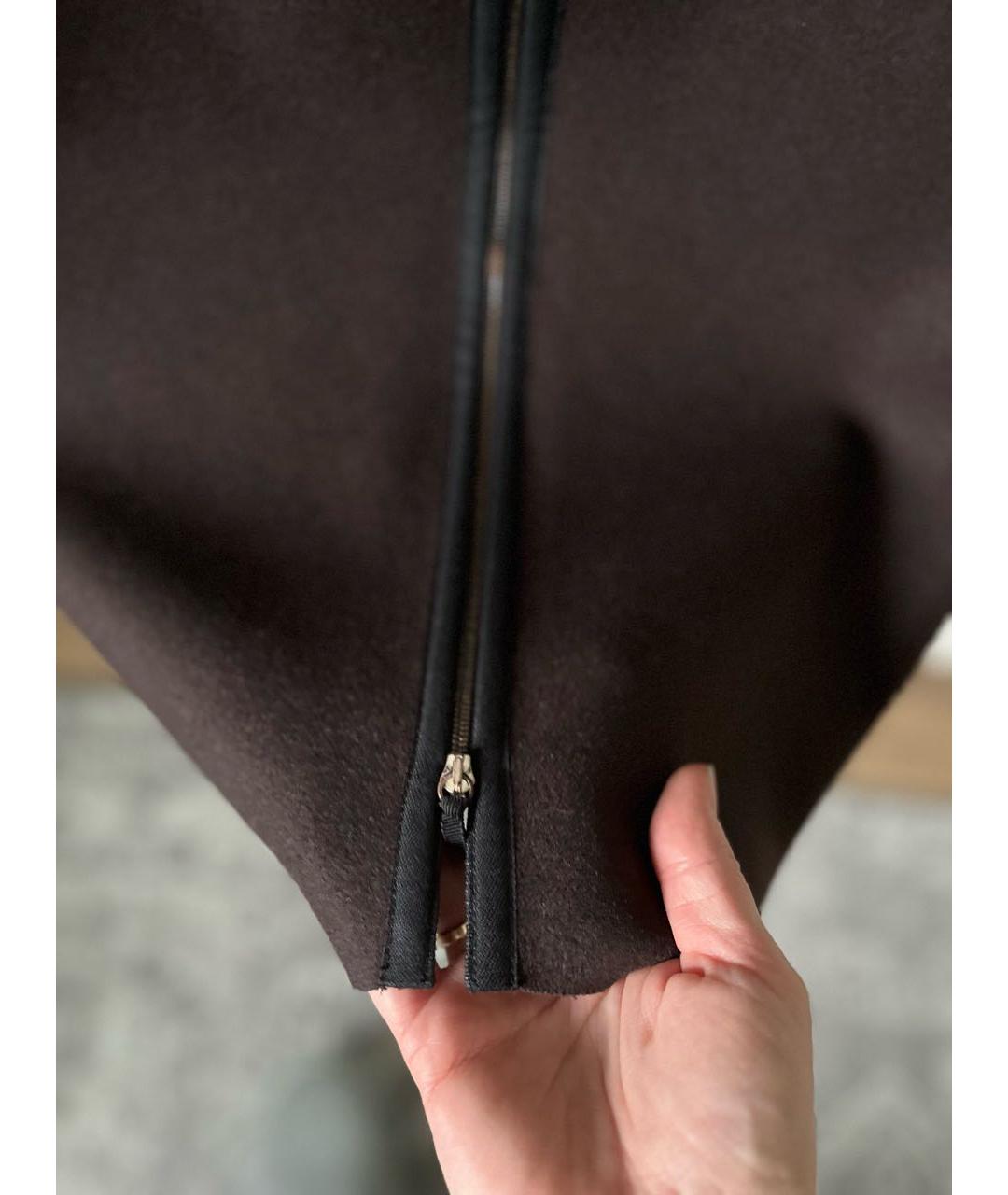 VICTORIA BECKHAM Черная шерстяная юбка миди, фото 4