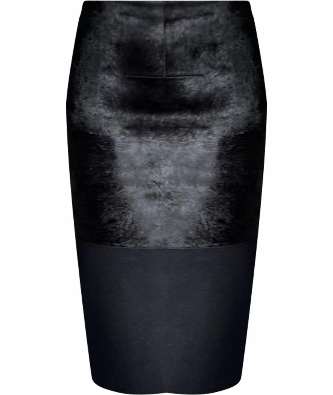 VICTORIA BECKHAM Черная шерстяная юбка миди, фото 1