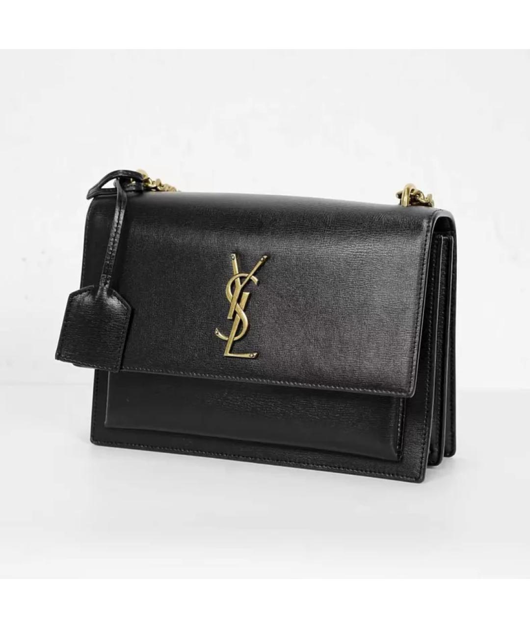 SAINT LAURENT Черная кожаная сумка через плечо, фото 9