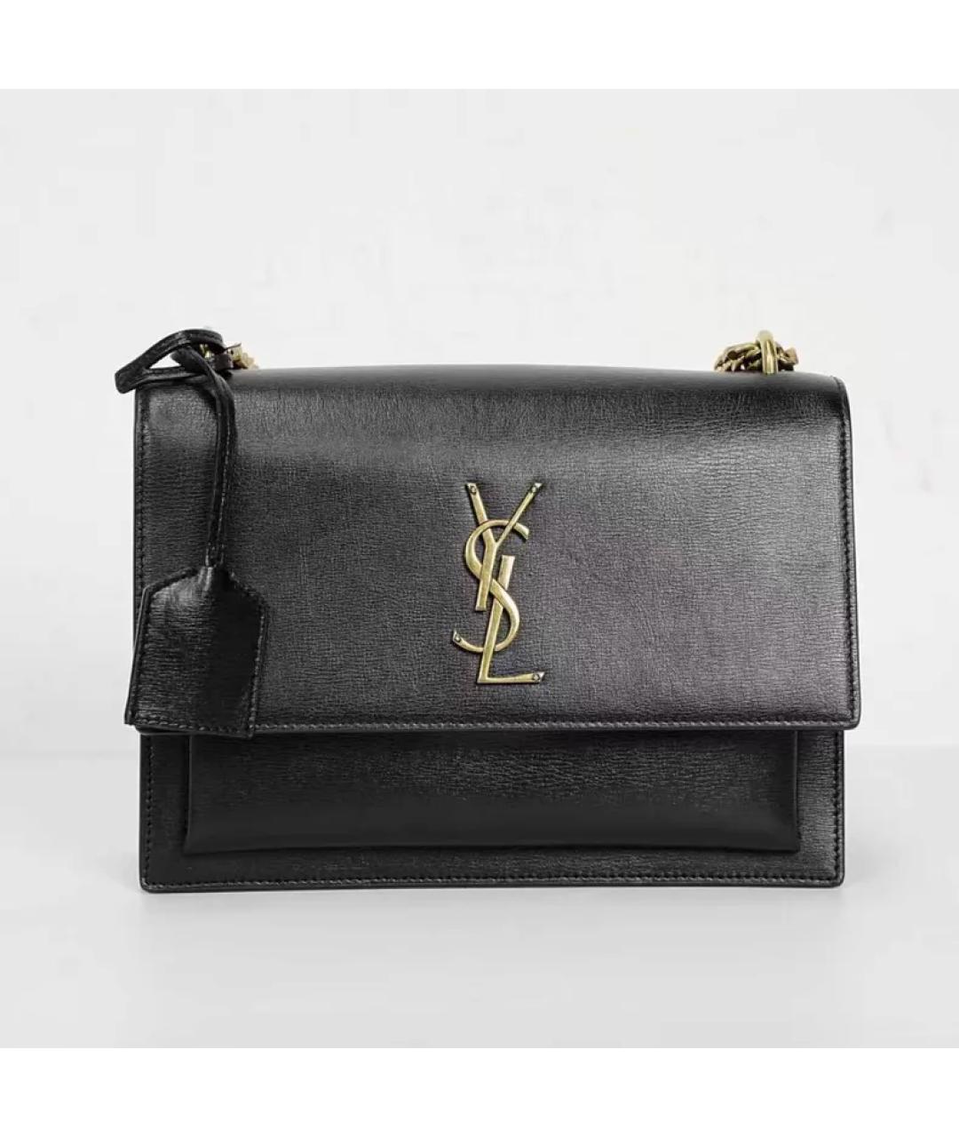 SAINT LAURENT Черная кожаная сумка через плечо, фото 8