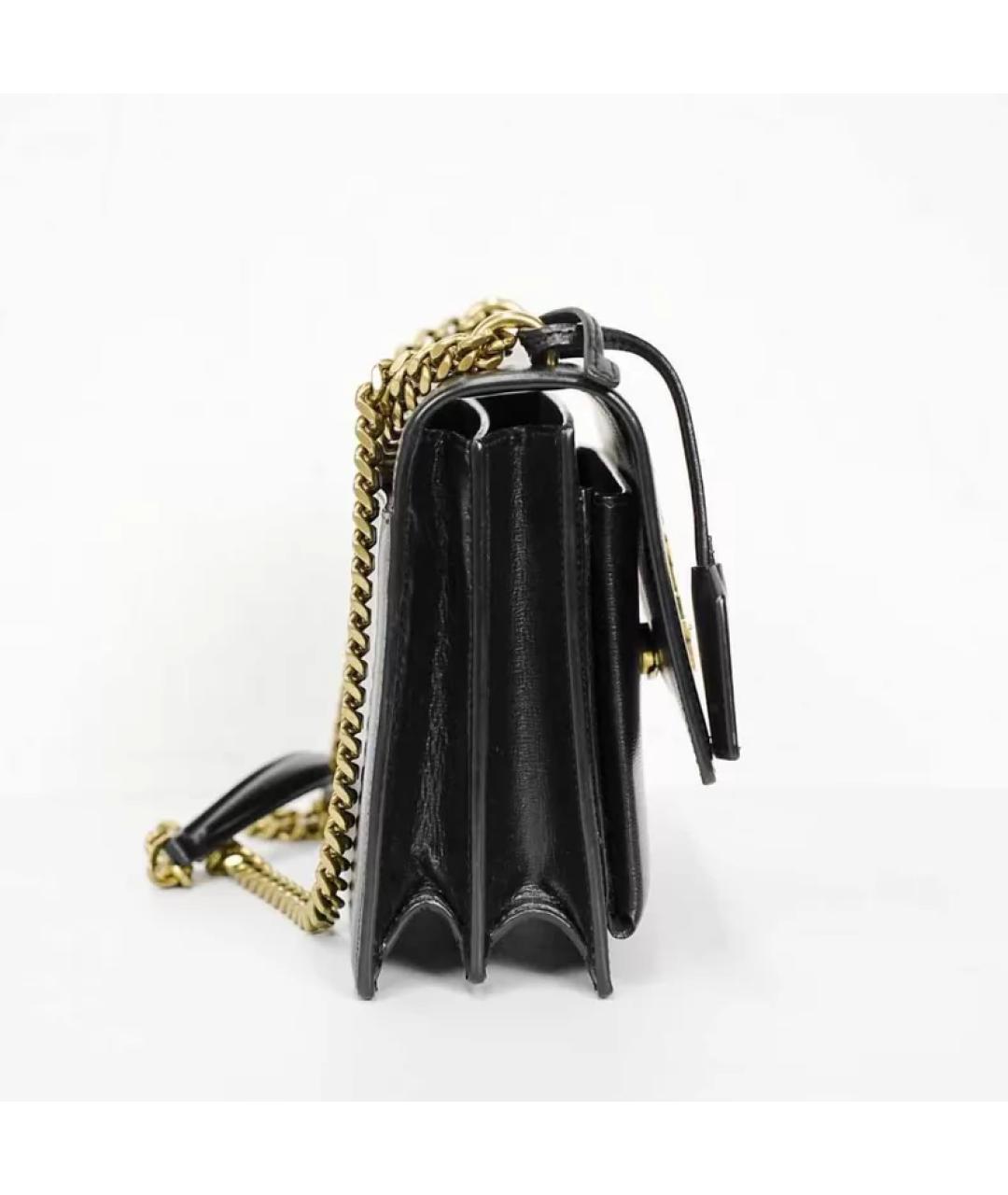 SAINT LAURENT Черная кожаная сумка через плечо, фото 3