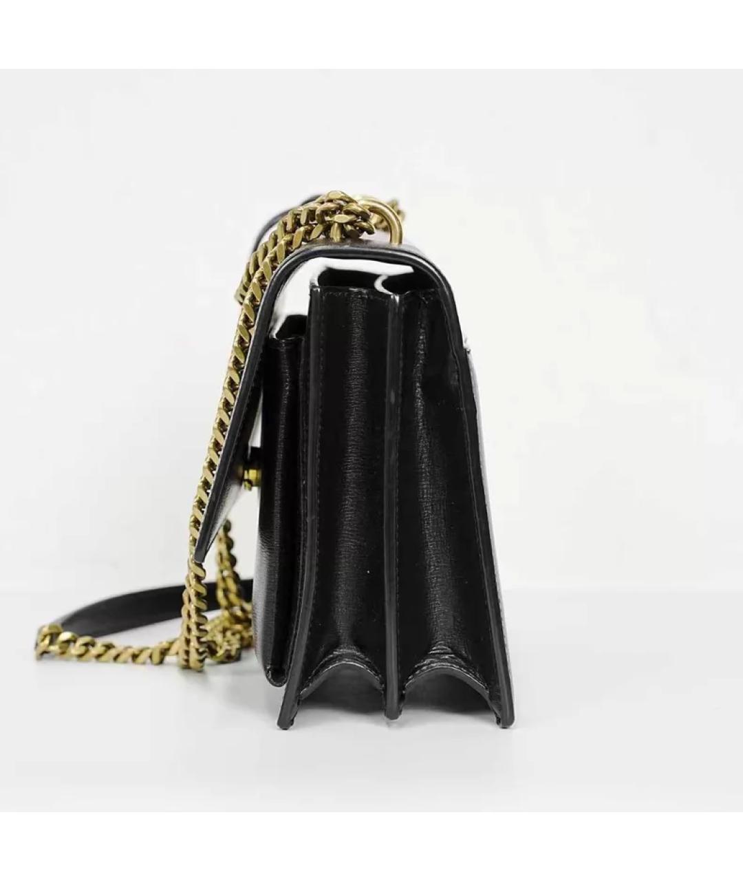 SAINT LAURENT Черная кожаная сумка через плечо, фото 2