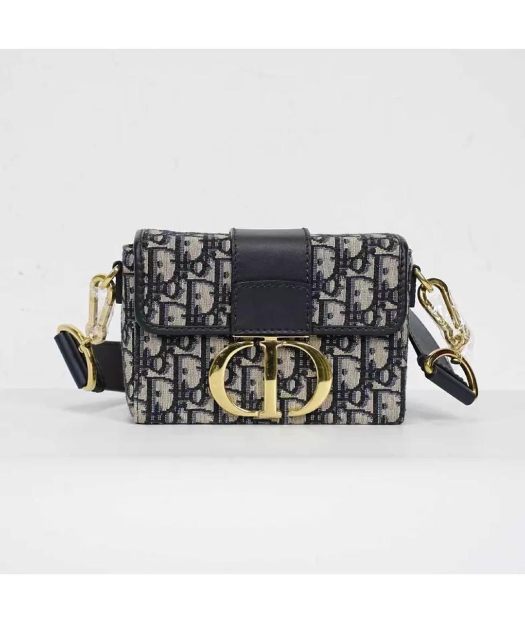 CHRISTIAN DIOR Темно-синяя кожаная сумка с короткими ручками, фото 10