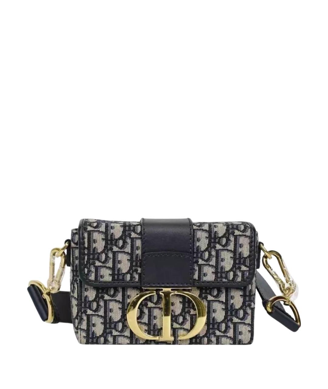 CHRISTIAN DIOR Темно-синяя кожаная сумка с короткими ручками, фото 1