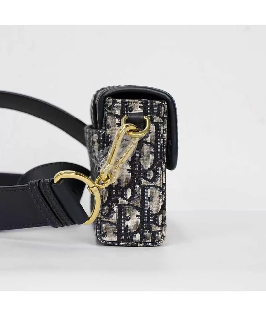 CHRISTIAN DIOR Темно-синяя кожаная сумка с короткими ручками, фото 6