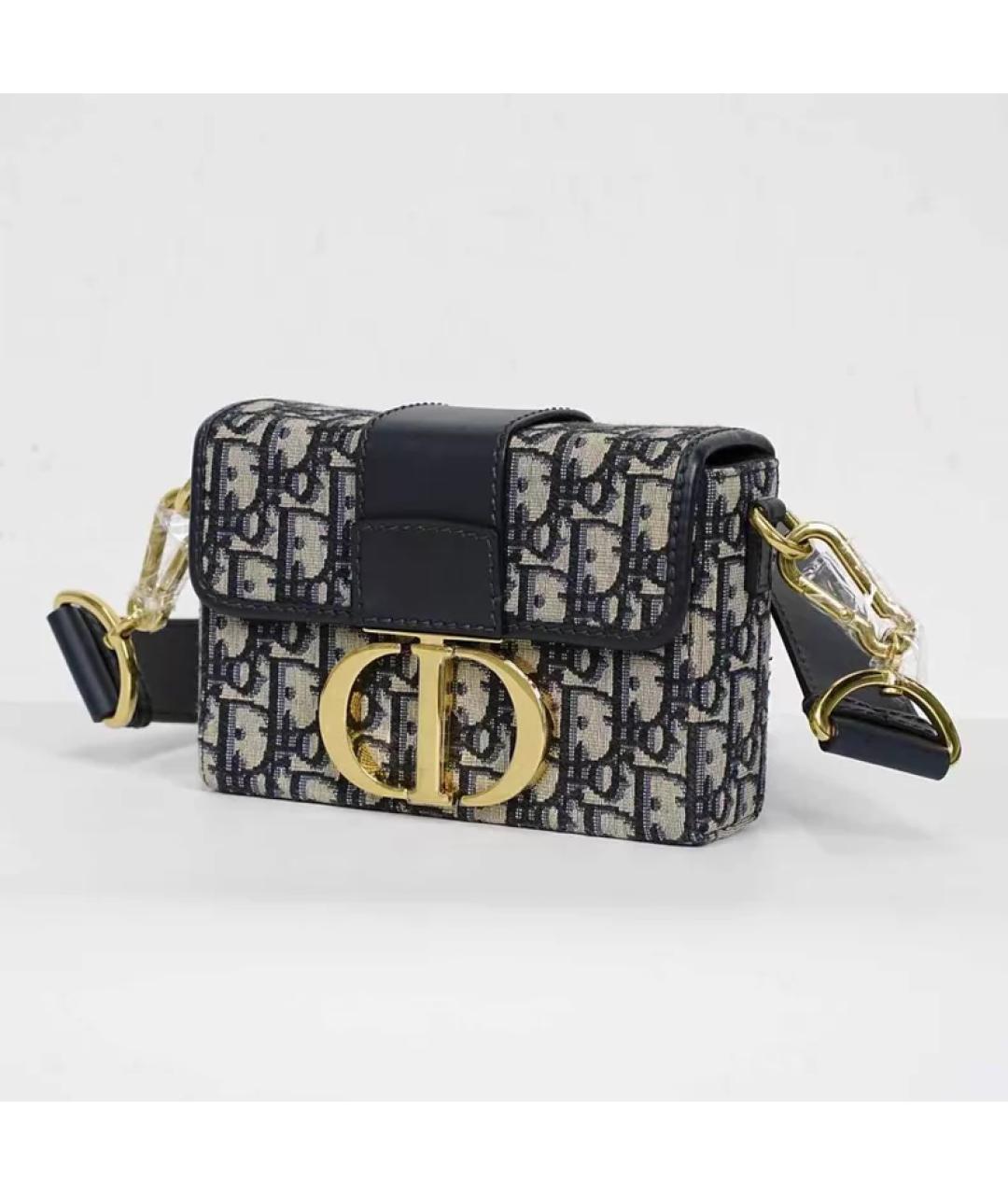 CHRISTIAN DIOR Темно-синяя кожаная сумка с короткими ручками, фото 2