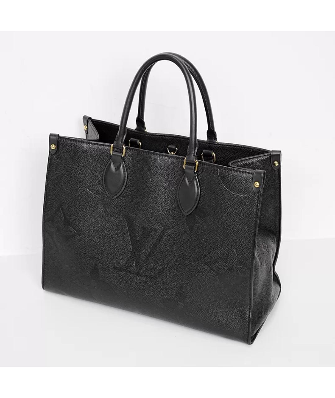 LOUIS VUITTON Черная кожаная сумка с короткими ручками, фото 3