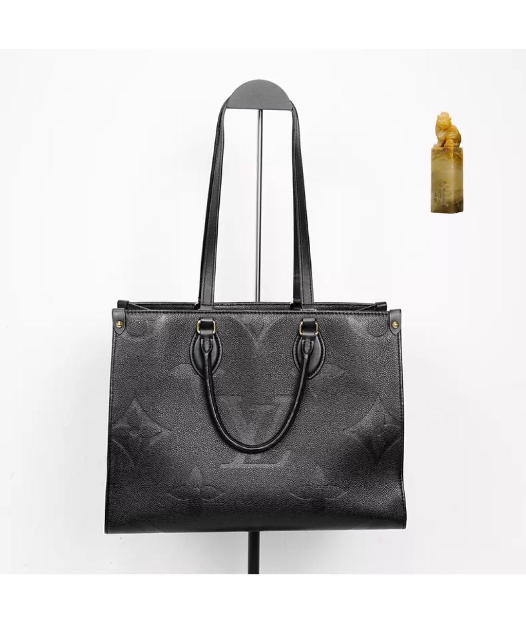 LOUIS VUITTON Черная кожаная сумка с короткими ручками, фото 9