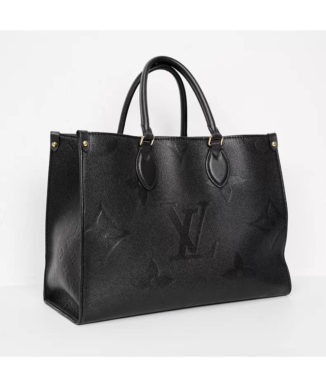 LOUIS VUITTON Черная кожаная сумка с короткими ручками, фото 2