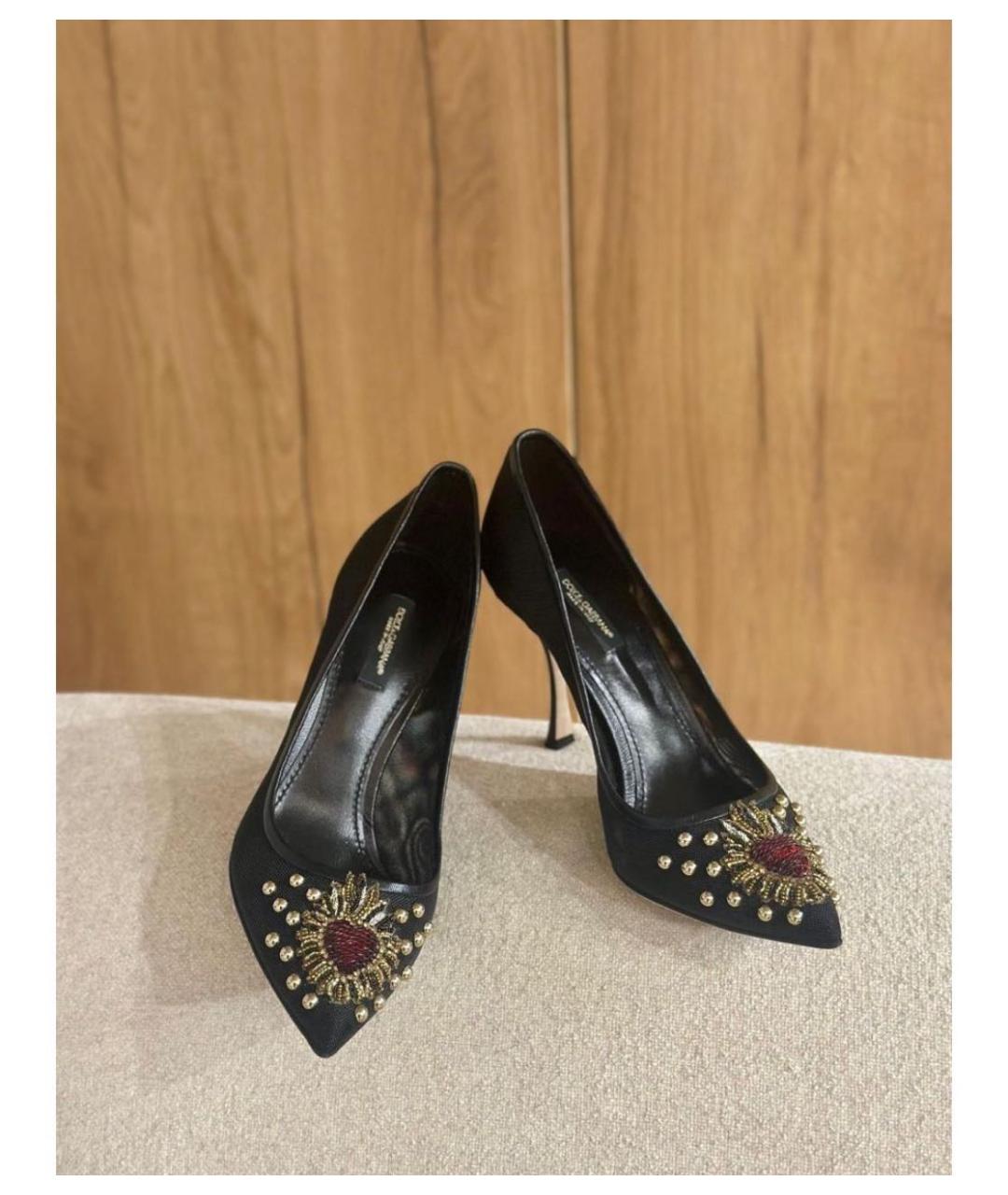 DOLCE&GABBANA Черные текстильные туфли, фото 3