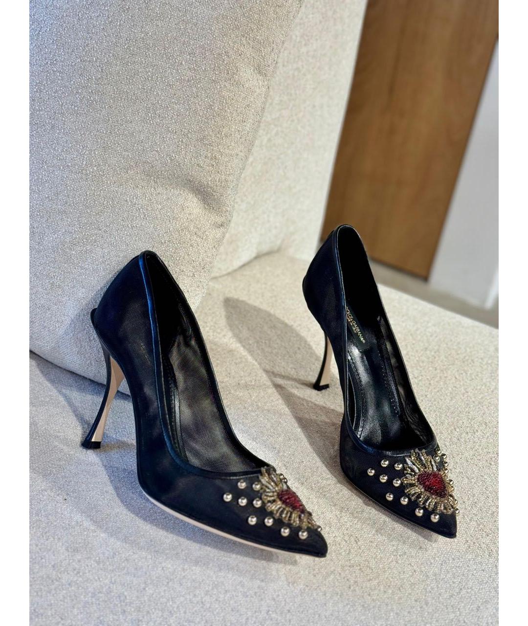 DOLCE&GABBANA Черные текстильные туфли, фото 2